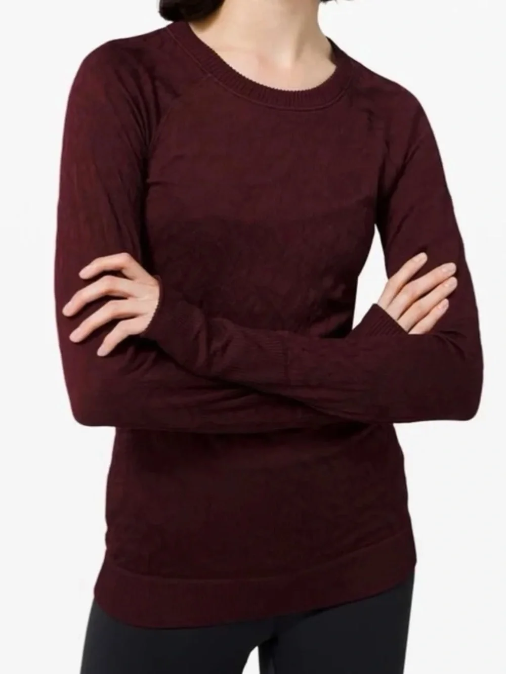 Lululemon Rest Less Long Sleeve Pullover Garnet Burgundy Size 4